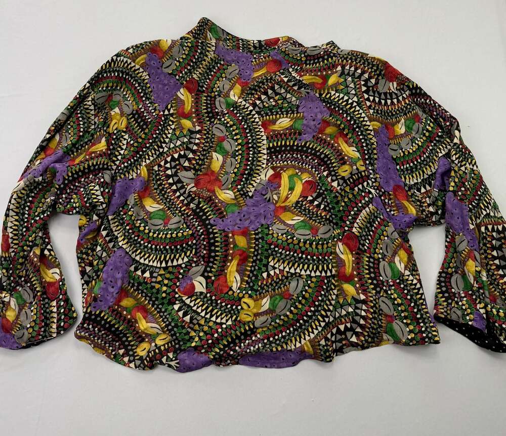 Platinum by Dorothy Schoelen Vintage Abstract Fruit Print Batwing Jacket - Picture 2 of 12